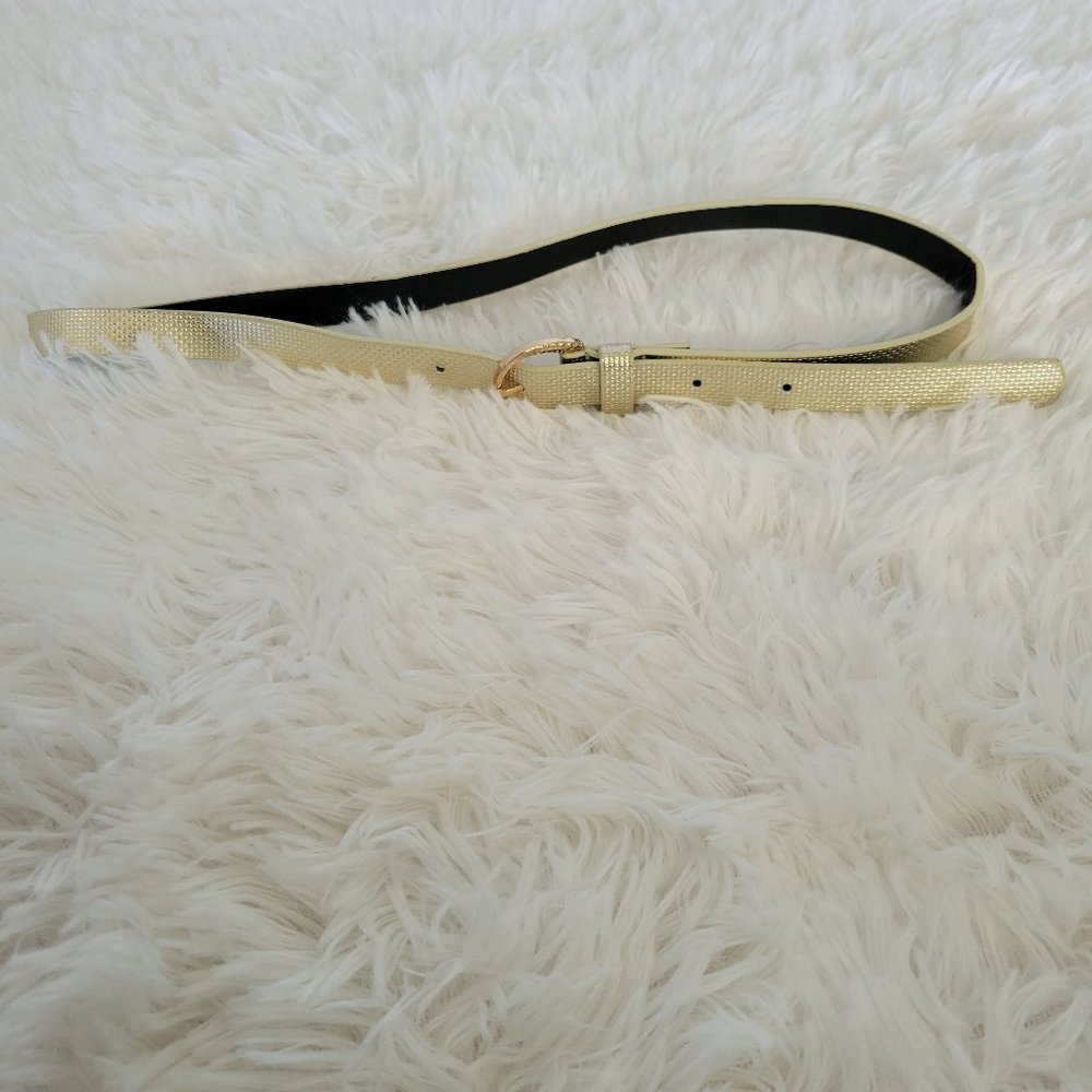 Metallic Gold Thin Belt